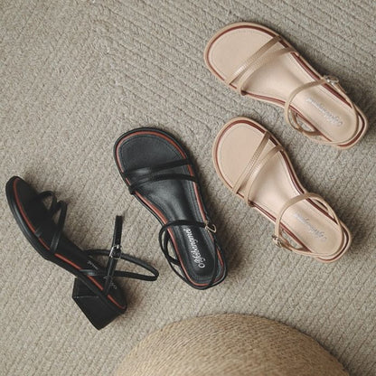 Heel Strappy Block Sandals