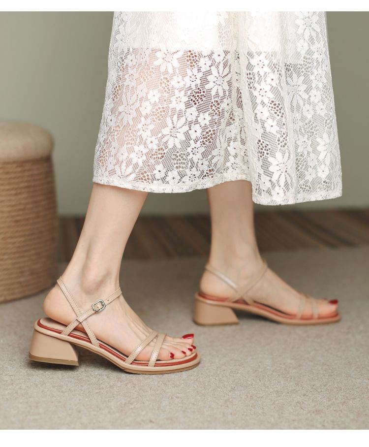 Heel Strappy Block Sandals
