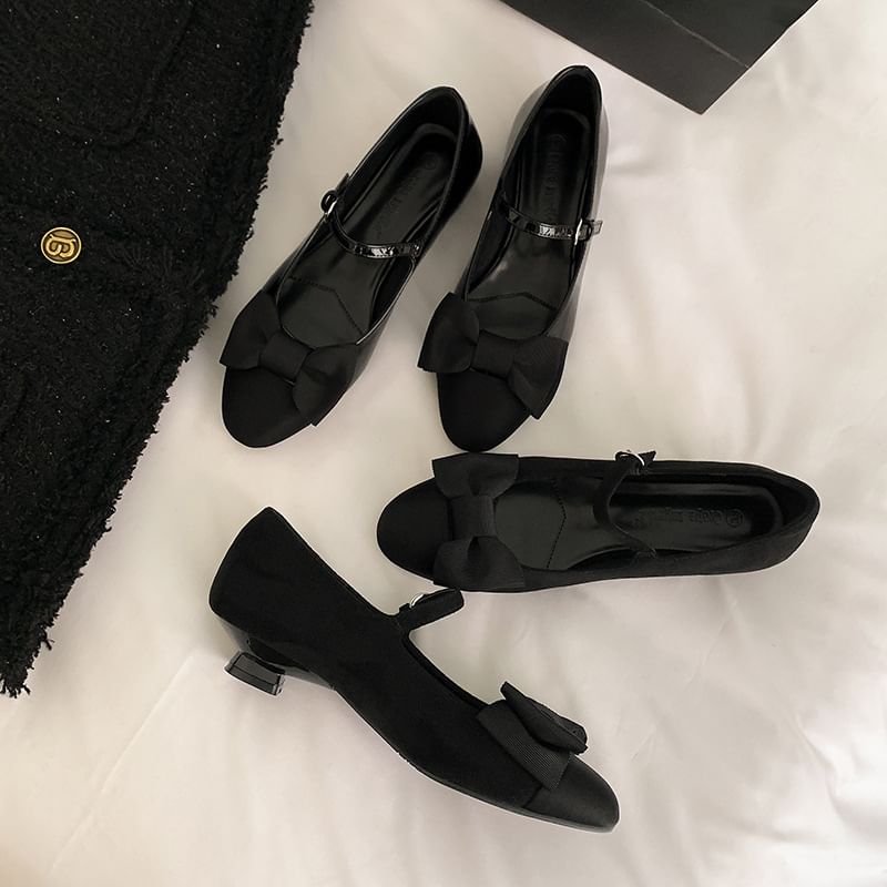 Mules Jane Kitten Heel Shoes Mary / Bow