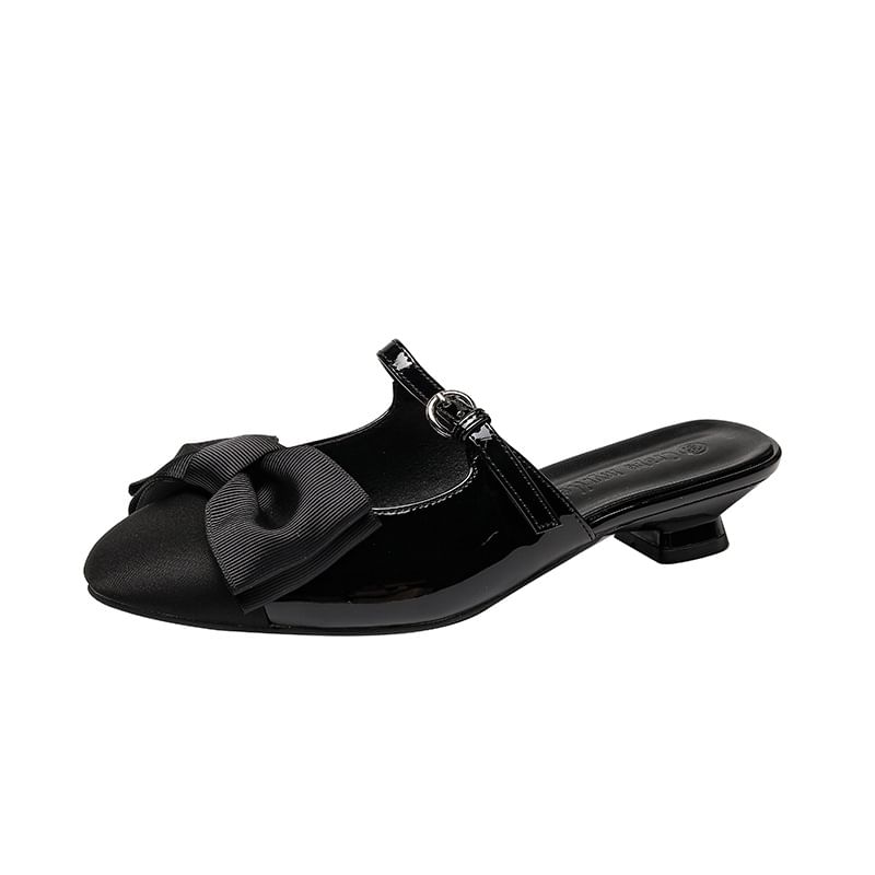 Mules Jane Kitten Heel Shoes Mary / Bow