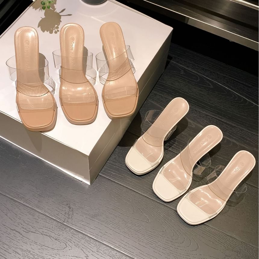 Chunky Heel Sandals Platform Slide