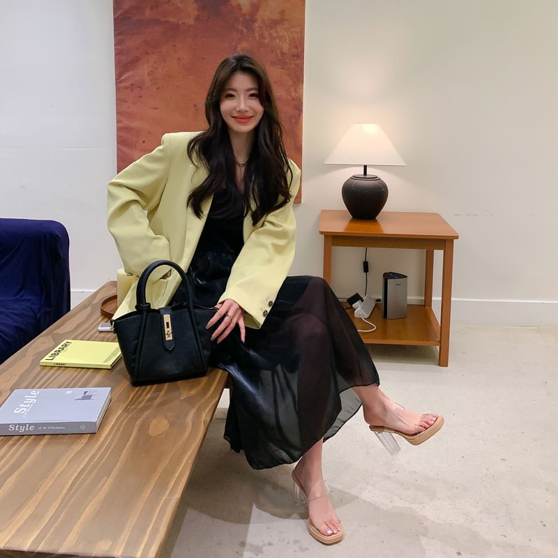 Chunky Heel Sandals Platform Slide