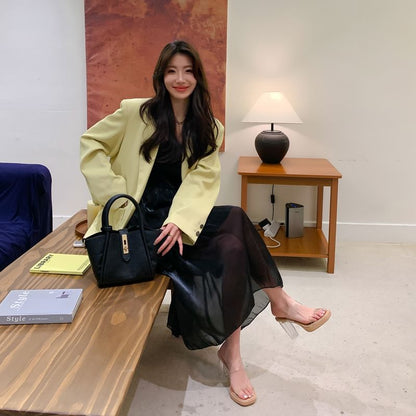 Chunky Heel Sandals Platform Slide