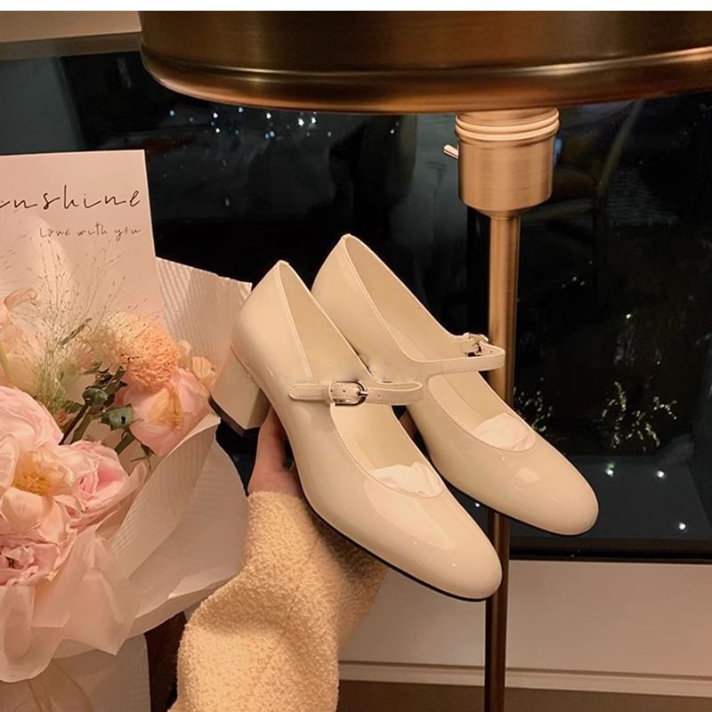 Chunky Pumps Heel Mary Jane