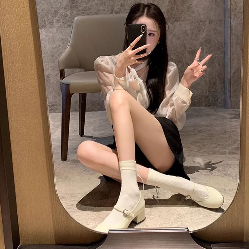 Chunky Pumps Heel Mary Jane