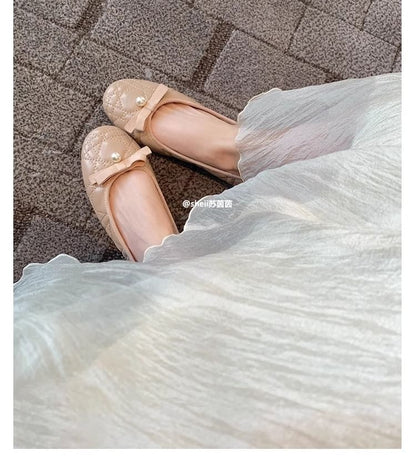 Faux Pearl Bow Flats