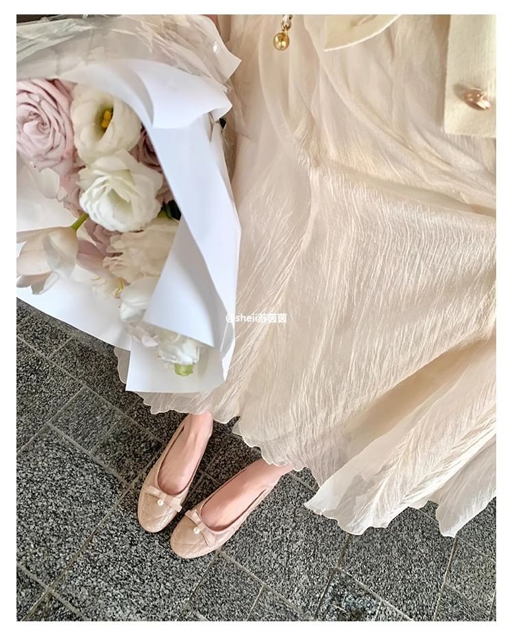 Faux Pearl Bow Flats