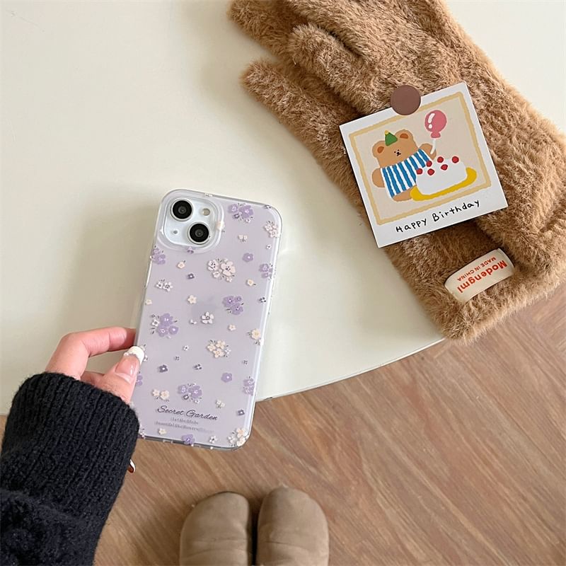 Floral Phone Case - 15 Pro Max / 15 Pro / 15 / 14 Pro Max / 14 Pro / 14 / 13 Pro Max / 13 Pro / 13 / 12 Pro Max / 12 Pro / 12 / 11