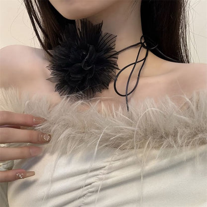 Choker Floral String Fabric