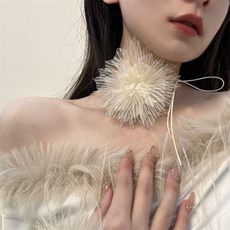 Choker Floral String Fabric