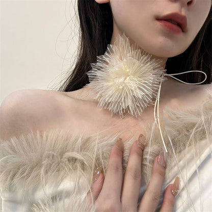 Choker Floral String Fabric