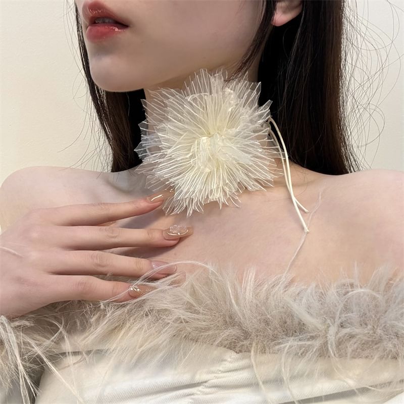 Choker Floral String Fabric