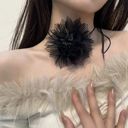 Choker Floral String Fabric