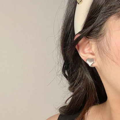 Earring Heart Stud Alloy