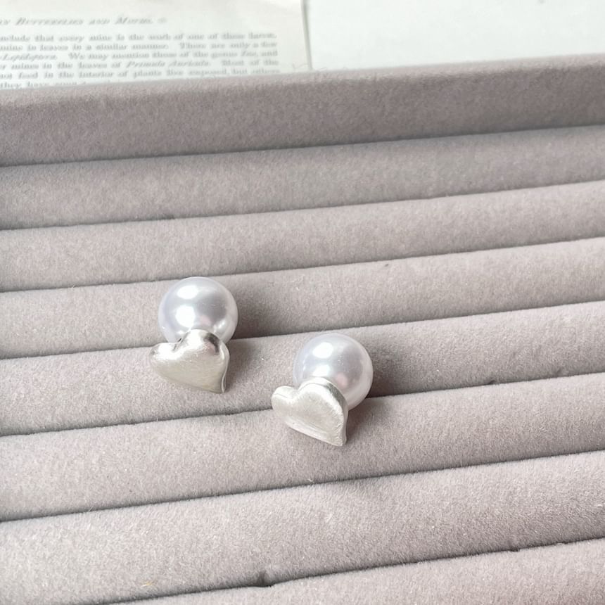 Earring Heart Stud Alloy