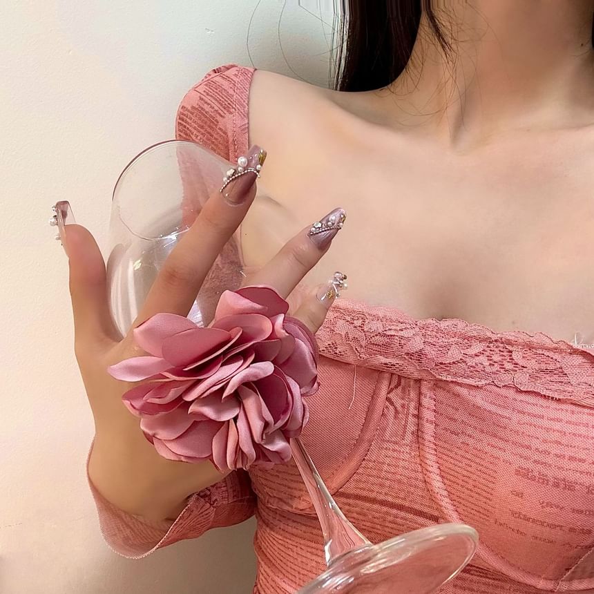 Ring Fabric Floral Open