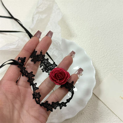 Fabric Choker Rose