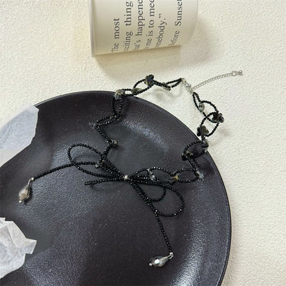 Bow Faux Choker Crystal