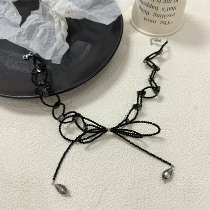 Bow Faux Choker Crystal