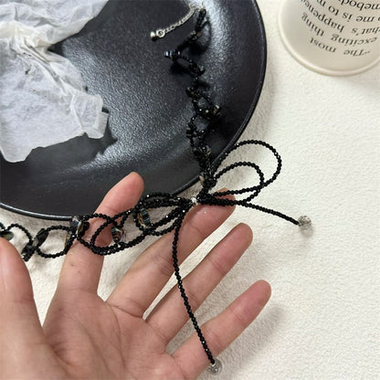 Bow Faux Choker Crystal