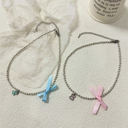 Pearl Faux Choker Ribbon Resin