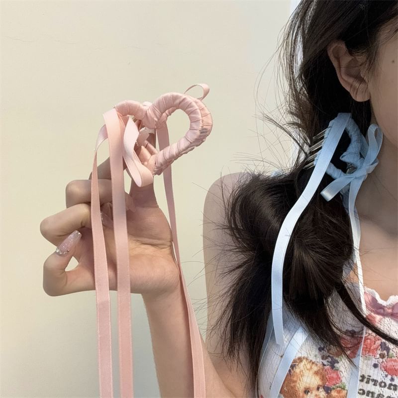 Ribbon Clamp Hair Heart