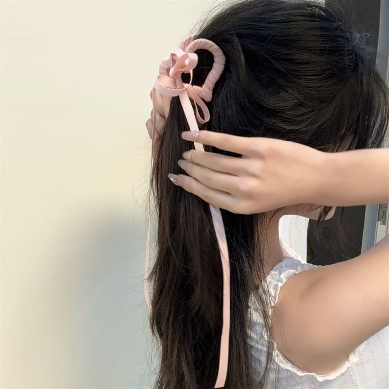 Ribbon Clamp Hair Heart