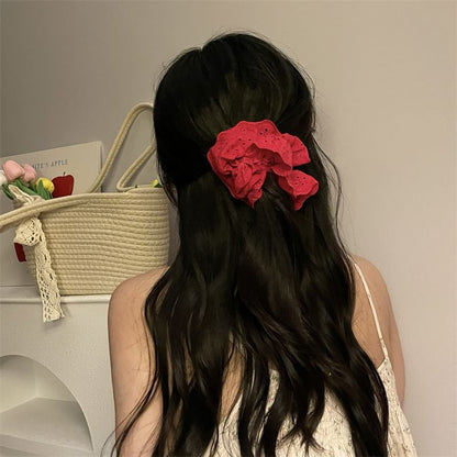 Hair Clamp Scrunchie / Floral Fabric