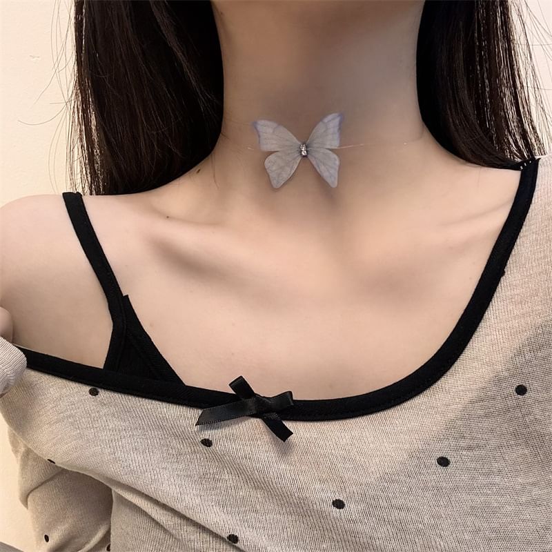 Butterfly Fabric Choker