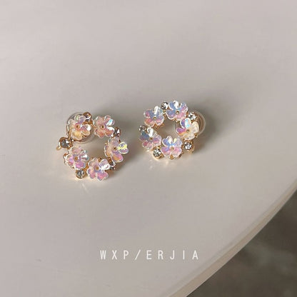 Alloy Earring Hoop Floral
