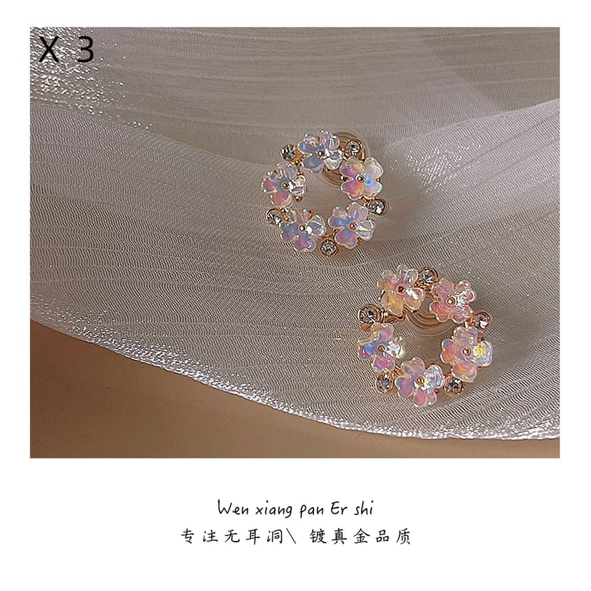 Alloy Earring Hoop Floral