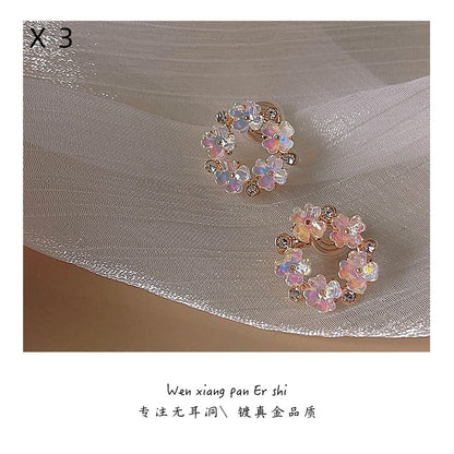 Alloy Earring Hoop Floral