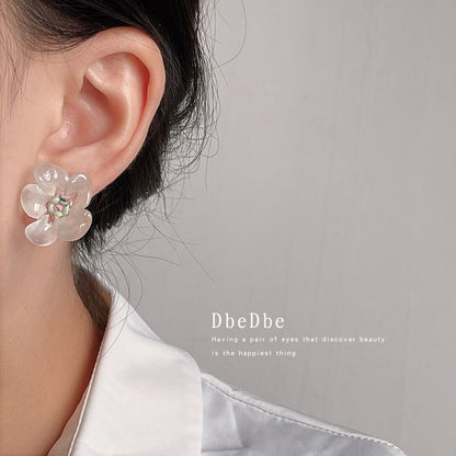 Ceramic Floral Earring Stud Resin