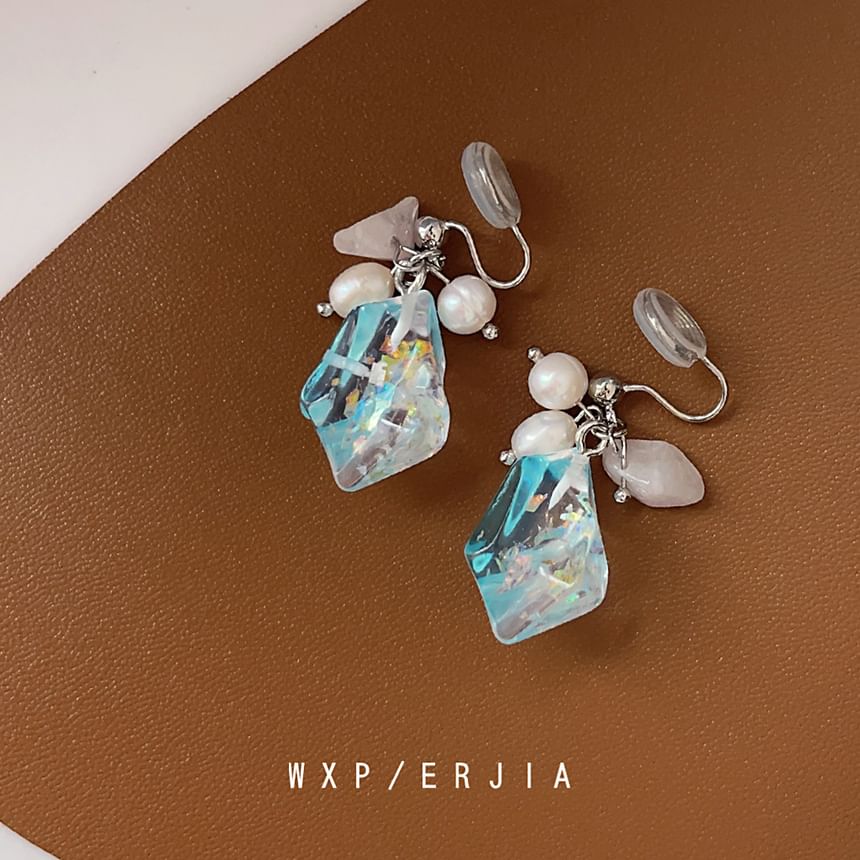 Freshwater Ear Alloy Pearl Faux Crystal Cuff