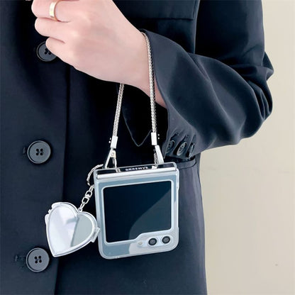 Mirror Mobile Phone Case / Heart Chain Strap / Set