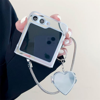 Mirror Mobile Phone Case / Heart Chain Strap / Set