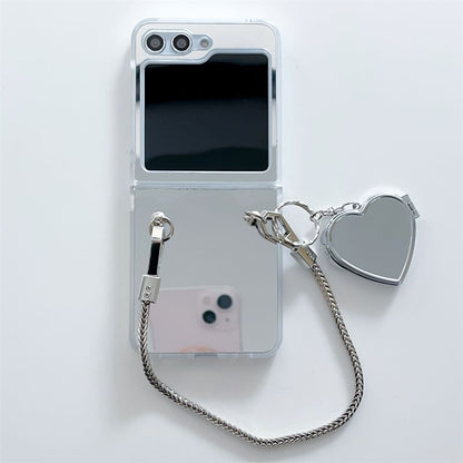 Mirror Mobile Phone Case / Heart Chain Strap / Set