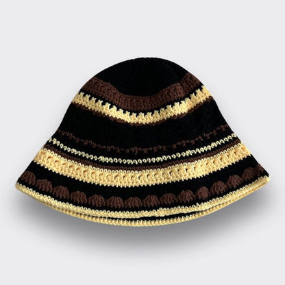 Knit Hat Bucket Striped