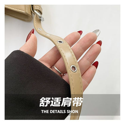 Faux Crossbody Bag Buckled Leather