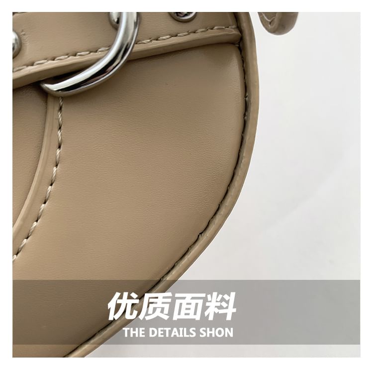 Faux Crossbody Bag Buckled Leather