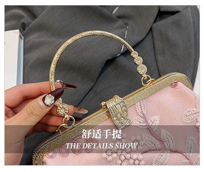 Flower Chain Embroidered Crossbody Strap Bag