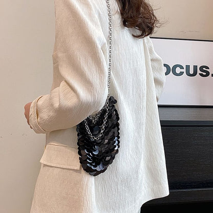 Chain Sequin Strap Bag Crossbody