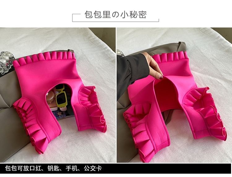 Plain Ruffle Shopper Bag