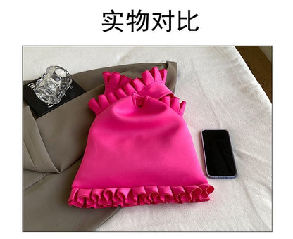 Plain Ruffle Shopper Bag