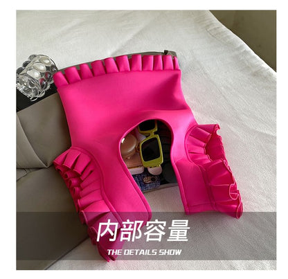 Plain Ruffle Shopper Bag