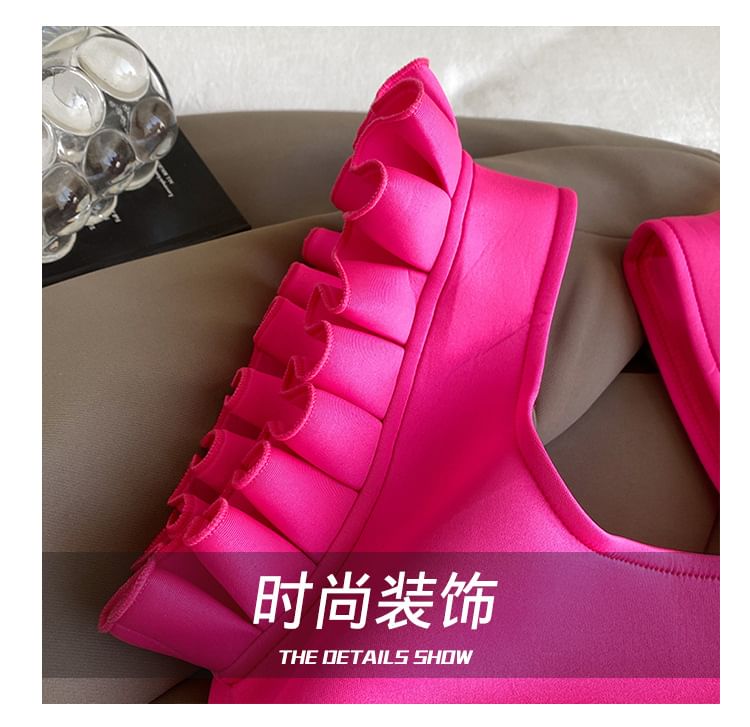 Plain Ruffle Shopper Bag