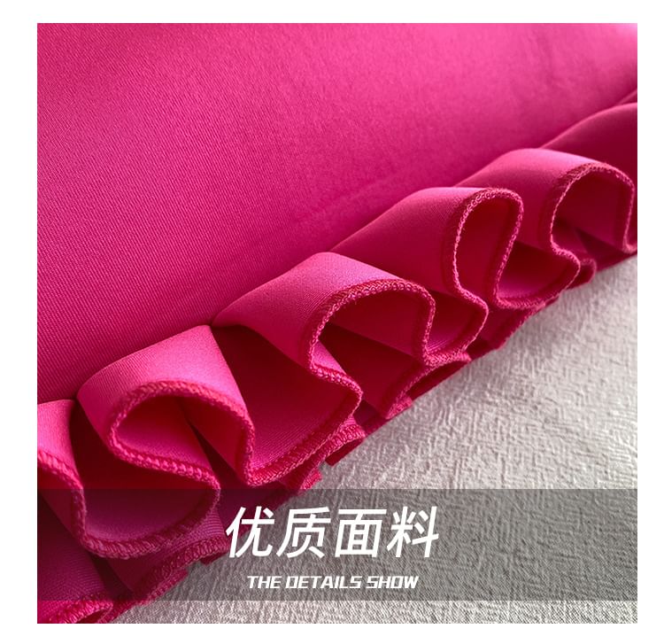 Plain Ruffle Shopper Bag