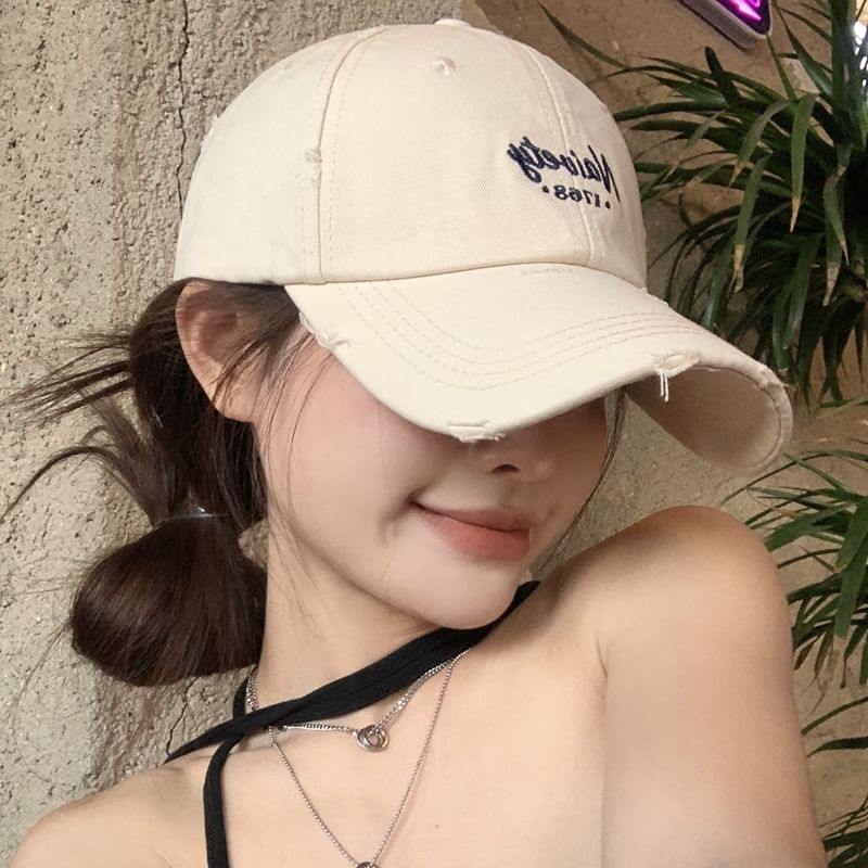 Baseball Cap Embroidered Lettering