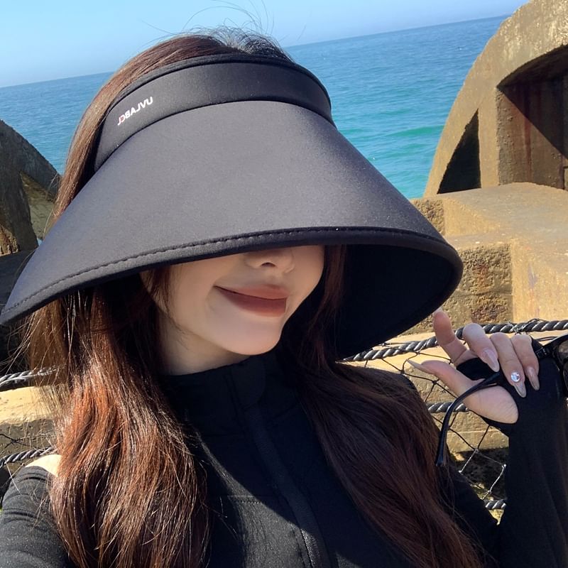 Lettering Brim Wide Hat Sun