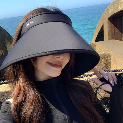 Lettering Brim Wide Hat Sun